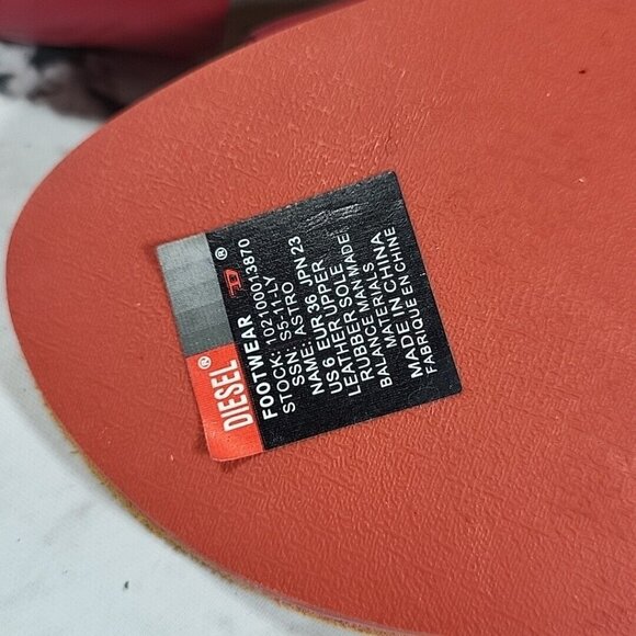 Y2K Diesel Astro Leather Pumps Ankle Strap Heels Sz 6 Orange Pink RARE NEW NOS - Picture 11 of 12